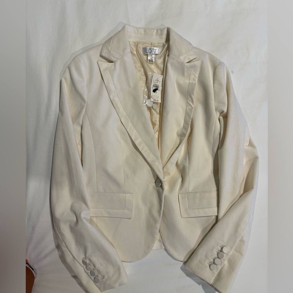 LOFT Cream Single-Button Women's Blazer